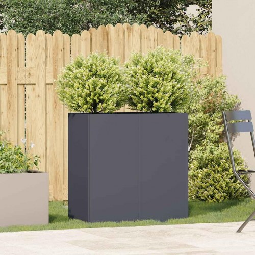 Plantekasse 80×40×80 cm i koldvalset stål - antracitgrå