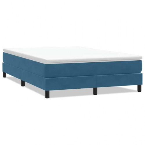 Kontinentalseng uden madras 140x210 cm - fløjl, mørkeblå