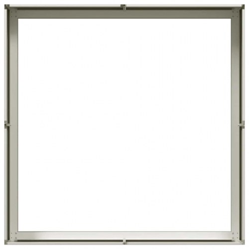 Plantekasse i stål - 100 × 100 × 30 cm, hvid