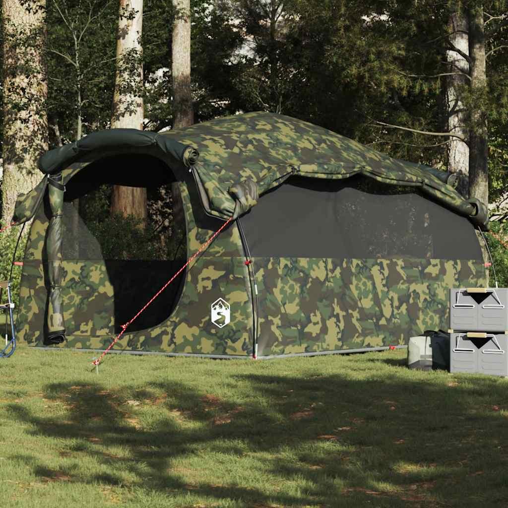 6-personers familietelt vandafvisende camouflage