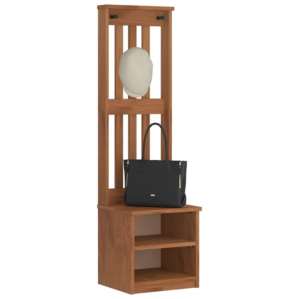 Hall Træ Sandens 45X40X159,5 Cm Massivt Fyrretræ - Brun
