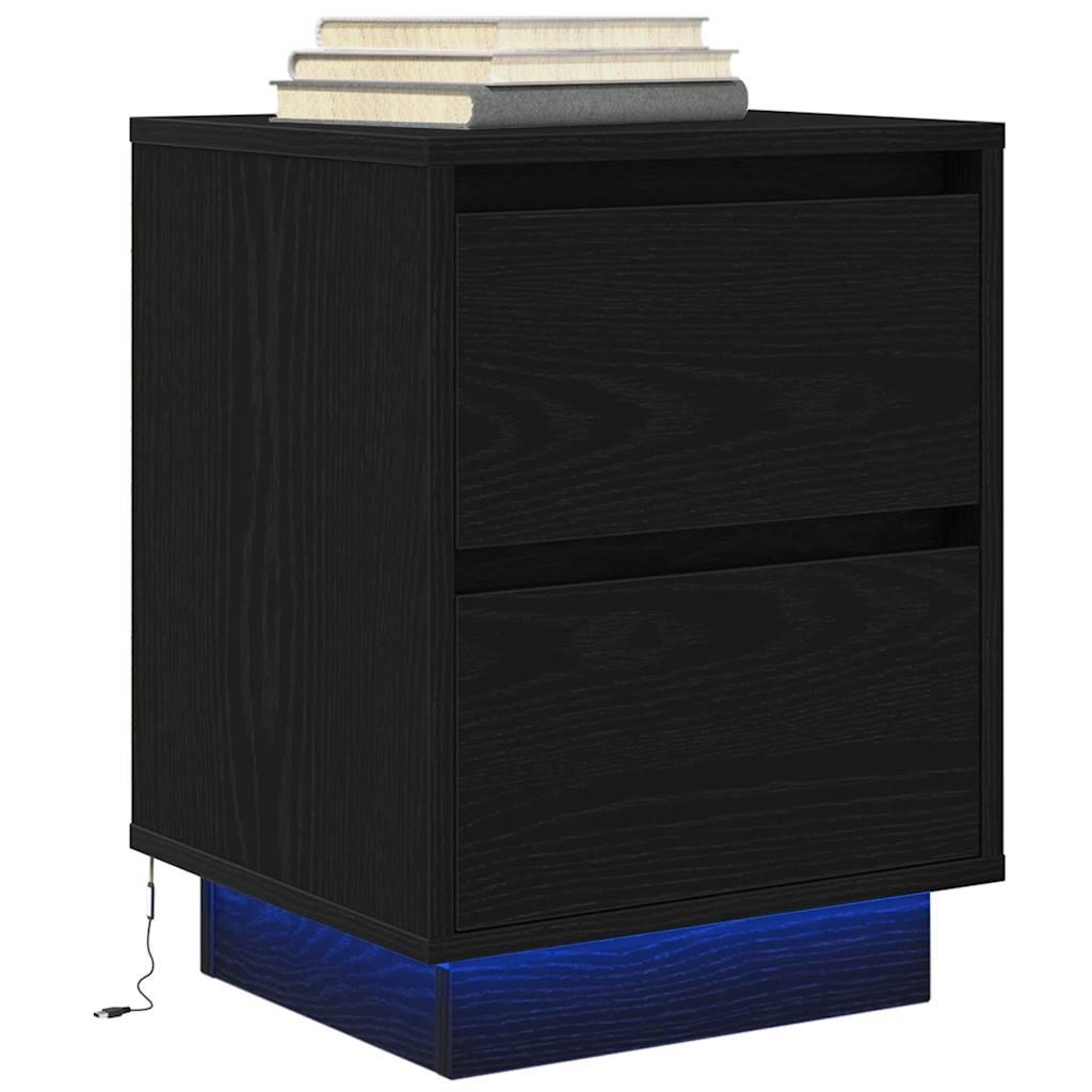 Sengeskab Med Led-Lys 38X34X - 1 / Sort / 50 cm