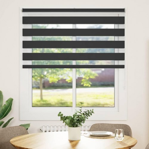 Zebragardin 135 × 100 cm - stofbredde 130,9 cm, polyester, sort