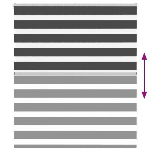 Zebragardin 135 × 100 cm - stofbredde 130,9 cm, polyester, sort