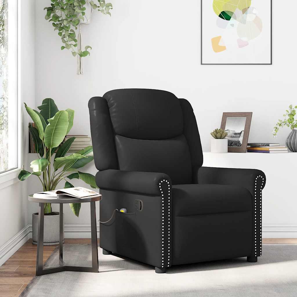 Massagestol Kunstlæder Blank Sort