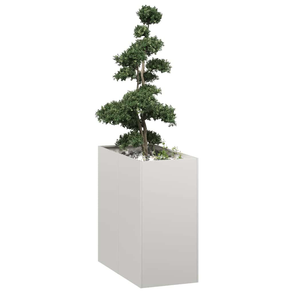 Plantekasse i rustfrit stål - 40 × 80 × 80 cm, åben bund