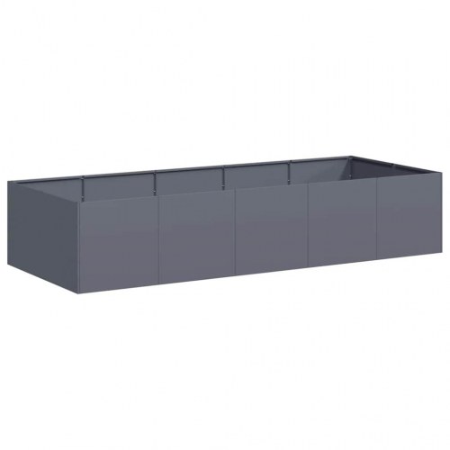 Plantekasse i stål - 200 × 80 × 40 cm, antracitgrå