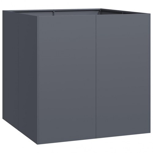 Plantekasse 80×80×80 cm i koldvalset stål - antracitgrå