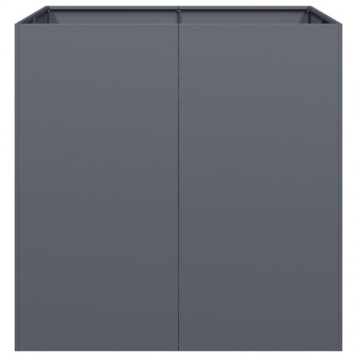 Plantekasse 80×80×80 cm i koldvalset stål - antracitgrå