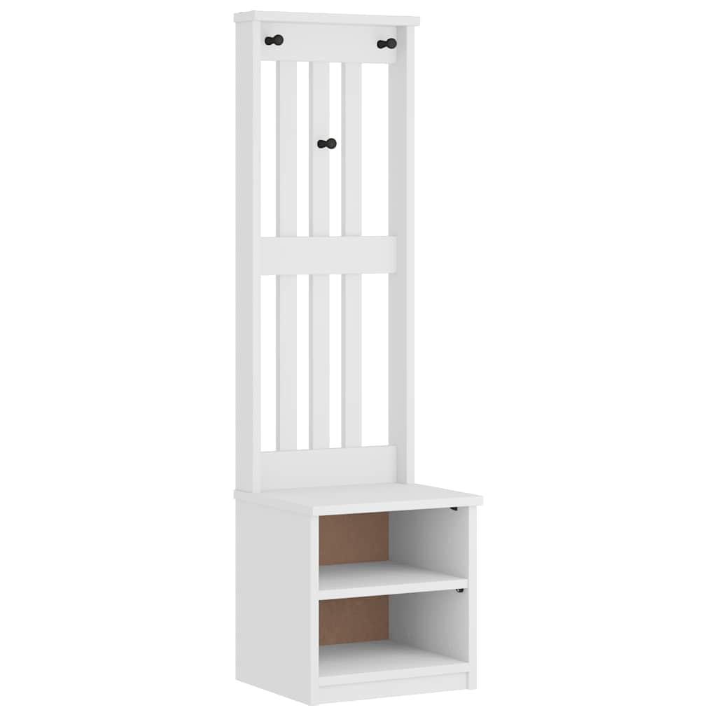 Hall Træ Sandens 45X40X159,5 Cm Massivt Fyrretræ - Hvid