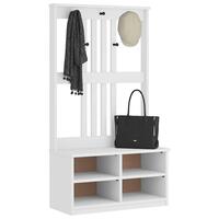Hall træ SANDENS 87x40x159,5 cm massivt fyrretræ hvid