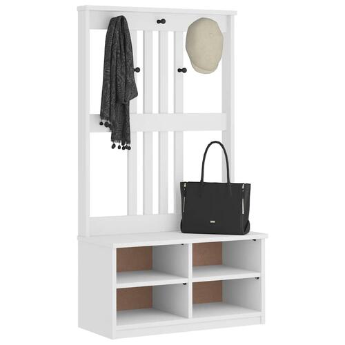 Hall træ SANDENS 87x40x159,5 cm massivt fyrretræ hvid