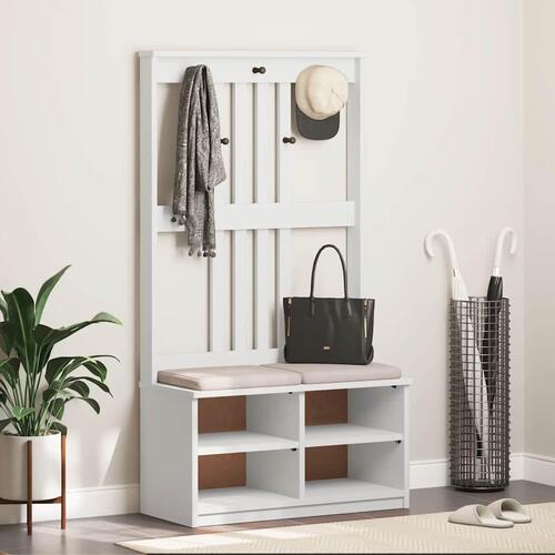Hall træ SANDENS 87x40x159,5 cm massivt fyrretræ hvid