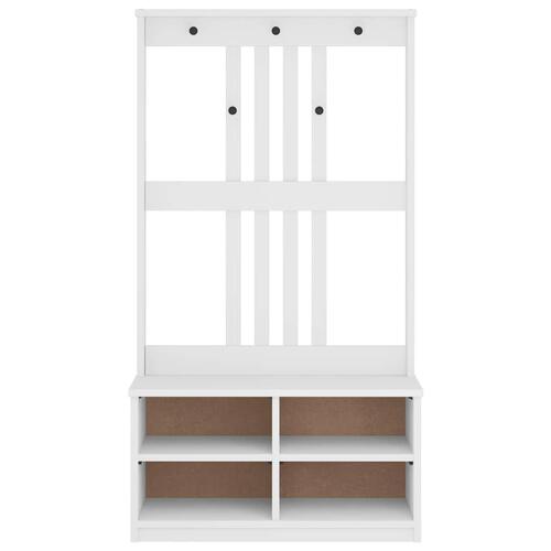 Hall træ SANDENS 87x40x159,5 cm massivt fyrretræ hvid