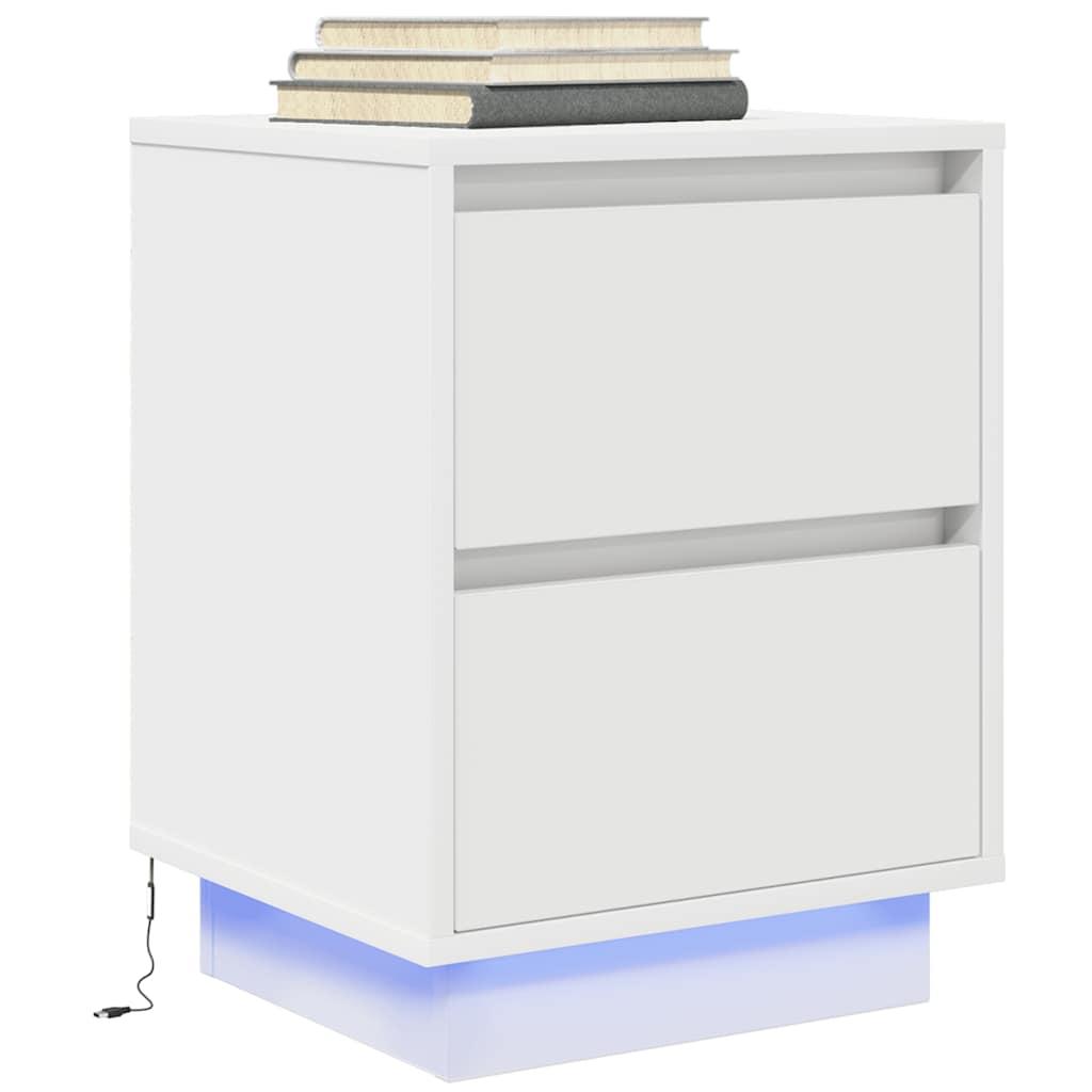 Sengeskab Med Led-Lys 38X34X - 1 / Hvid / 50 cm