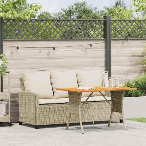 3-personers sofa med hynder og bord polyrattan beige