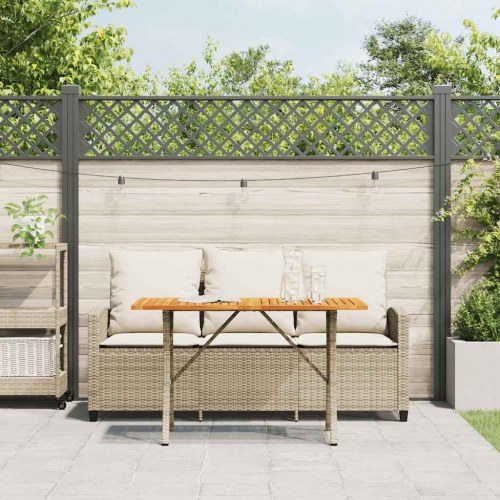3-personers sofa med hynder og bord polyrattan beige