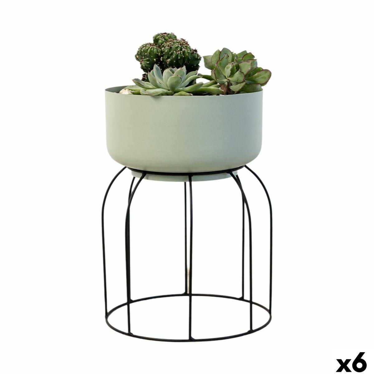 Plantekrukke Med Stativ Vinthera Moa Grøn Metal 20 X 20 X 30 Cm 6 Enheder