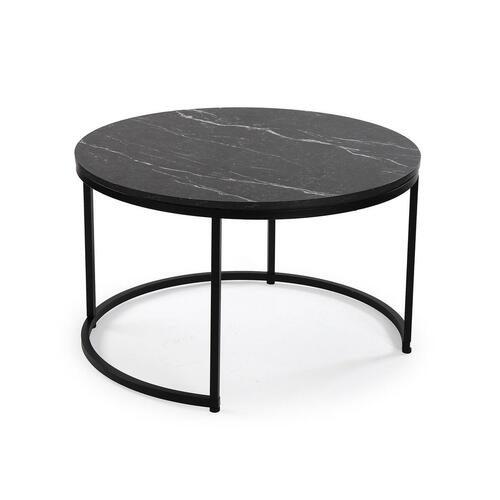 Sæt med 2 borde Versa Aurea 48 x 48 x 42 cm 80 x 80 x 48 cm