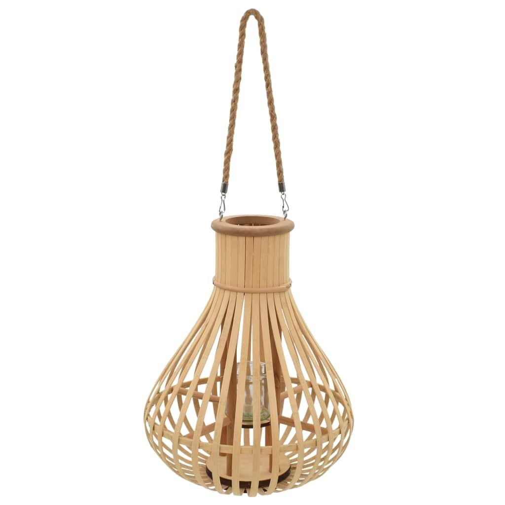 Hængende lanterneholder bambus naturfarvet