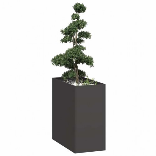 Plantekasse 40 × 80 × 80 cm i koldvalset stål - sort