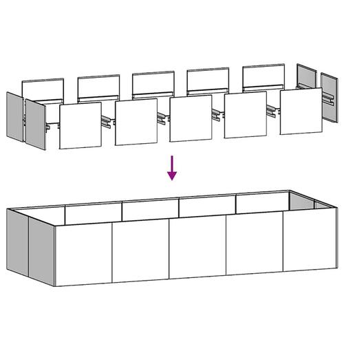 Plantekasse 200x80x40 cm stål sort