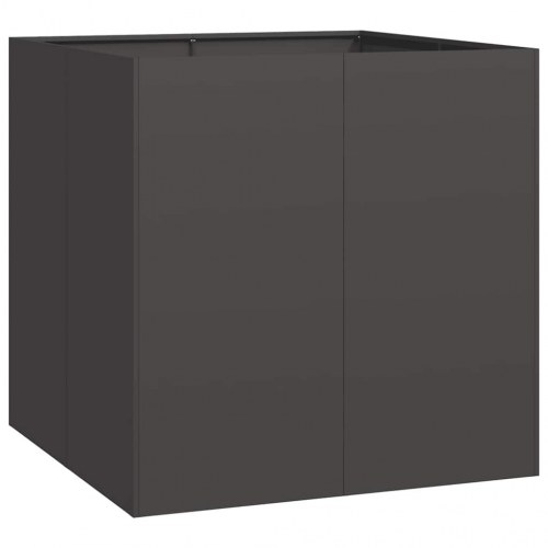Plantekasse i stål - 80 × 80 × 80 cm, sort