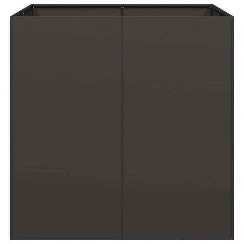 Plantekasse i stål - 80 × 80 × 80 cm, sort