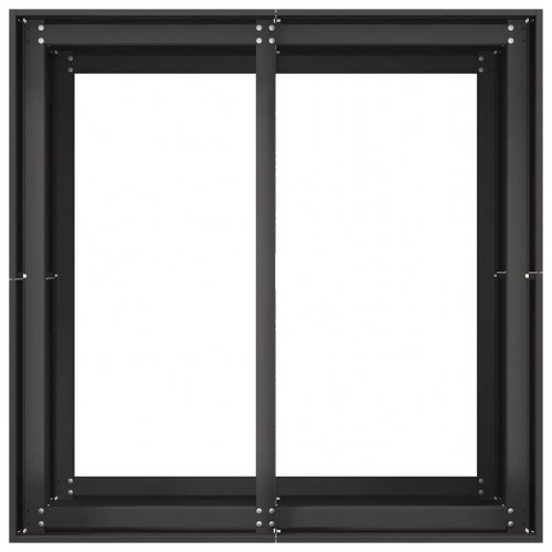 Plantekasse i stål - 80 × 80 × 80 cm, sort