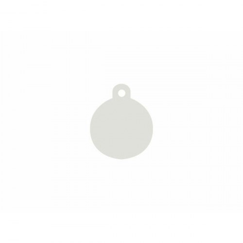 Hundetegn Imarc Circle - hvid identifikationsplade Ø 3 cm