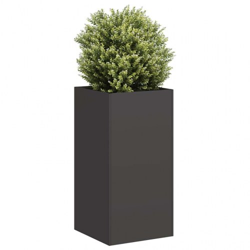 Plantekasse 40 × 40 × 80 cm i koldvalset stål - sort