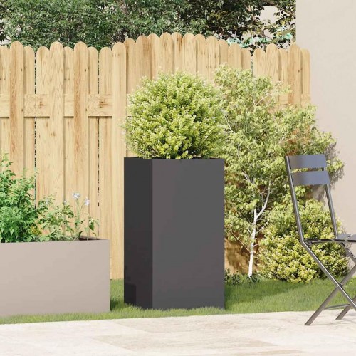 Plantekasse 40 × 40 × 80 cm i koldvalset stål - sort