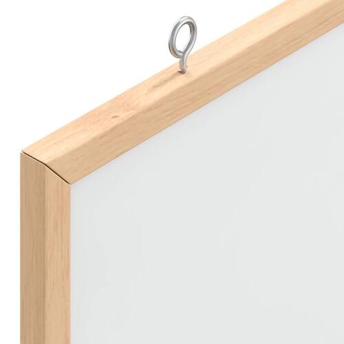 Magnetisk whiteboardtavle med ramme af massivt fyrretræ 60x55cm