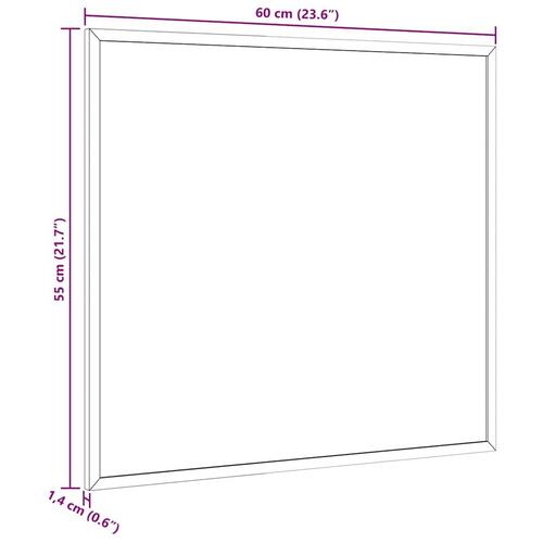 Magnetisk whiteboardtavle med ramme af massivt fyrretræ 60x55cm