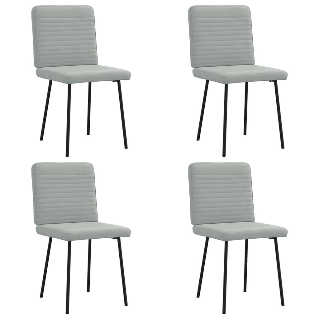 Spisebordsstole 4 stk. velour lysegrå