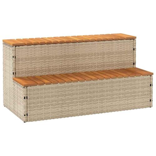 Spakant 100x50x50,5 cm polyrattan og massivt akacietræ beige