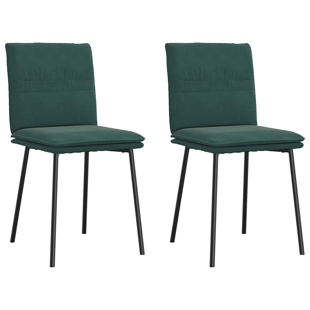 Spisebordsstole Velour Farvet - 2 / Mørkegrøn