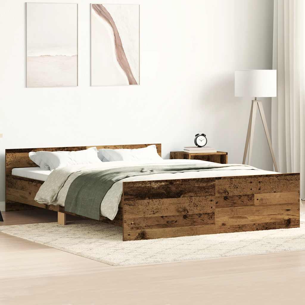 Sengestel uden madras 120x190cm konstrueret træ antikt træ