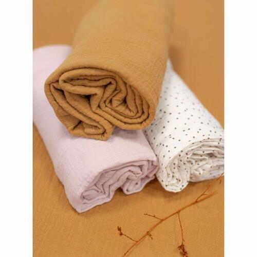 Domiva musselin stofble - Old Pink, 100 x 100 cm