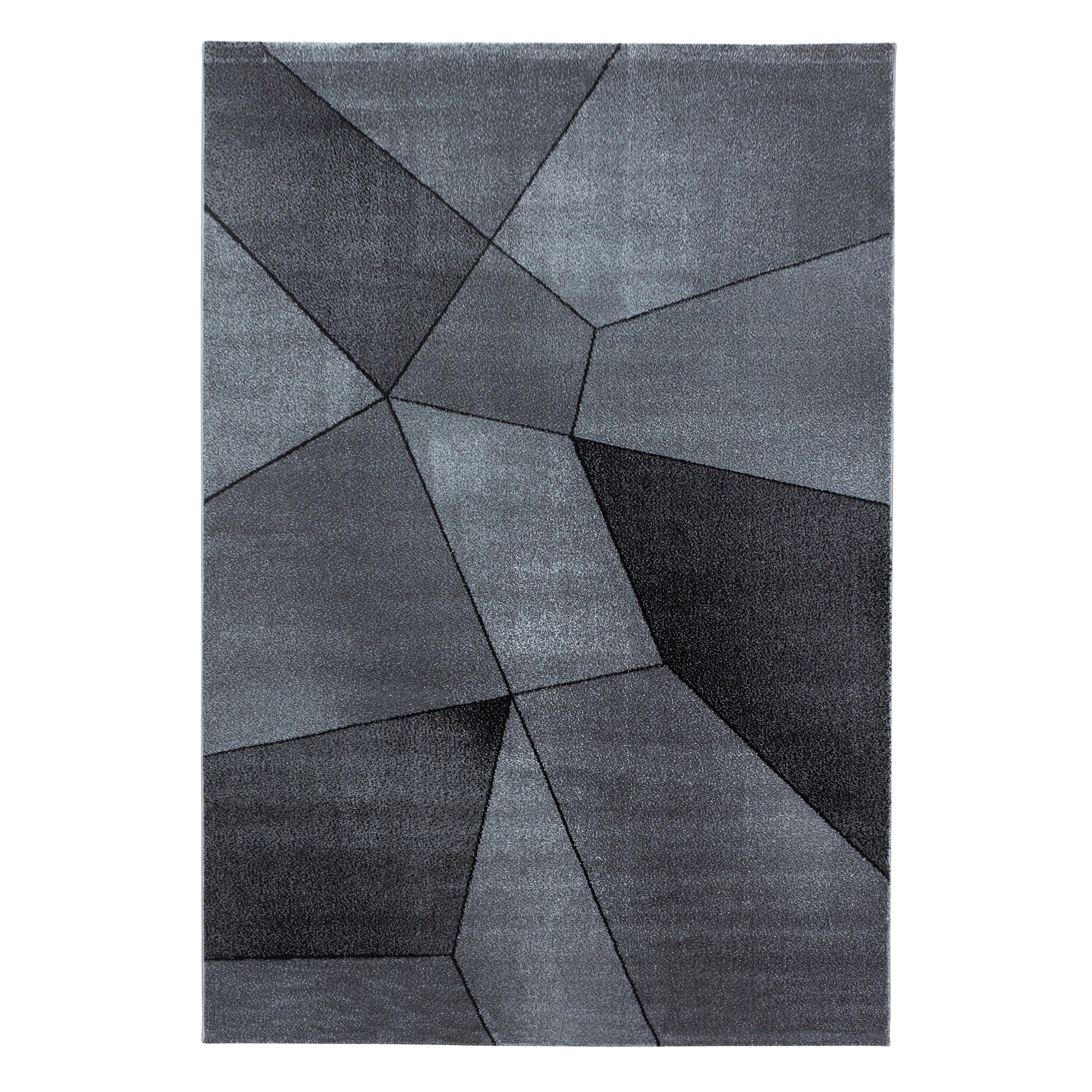 Beta Kortluvet Tæppeløber Geometrisk - Grå - 80x150 (Løber)