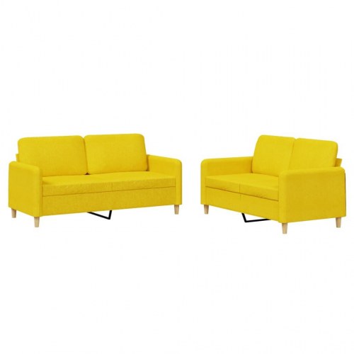 Sofasæt i stof - 2-personers + 2-personers, lysegul