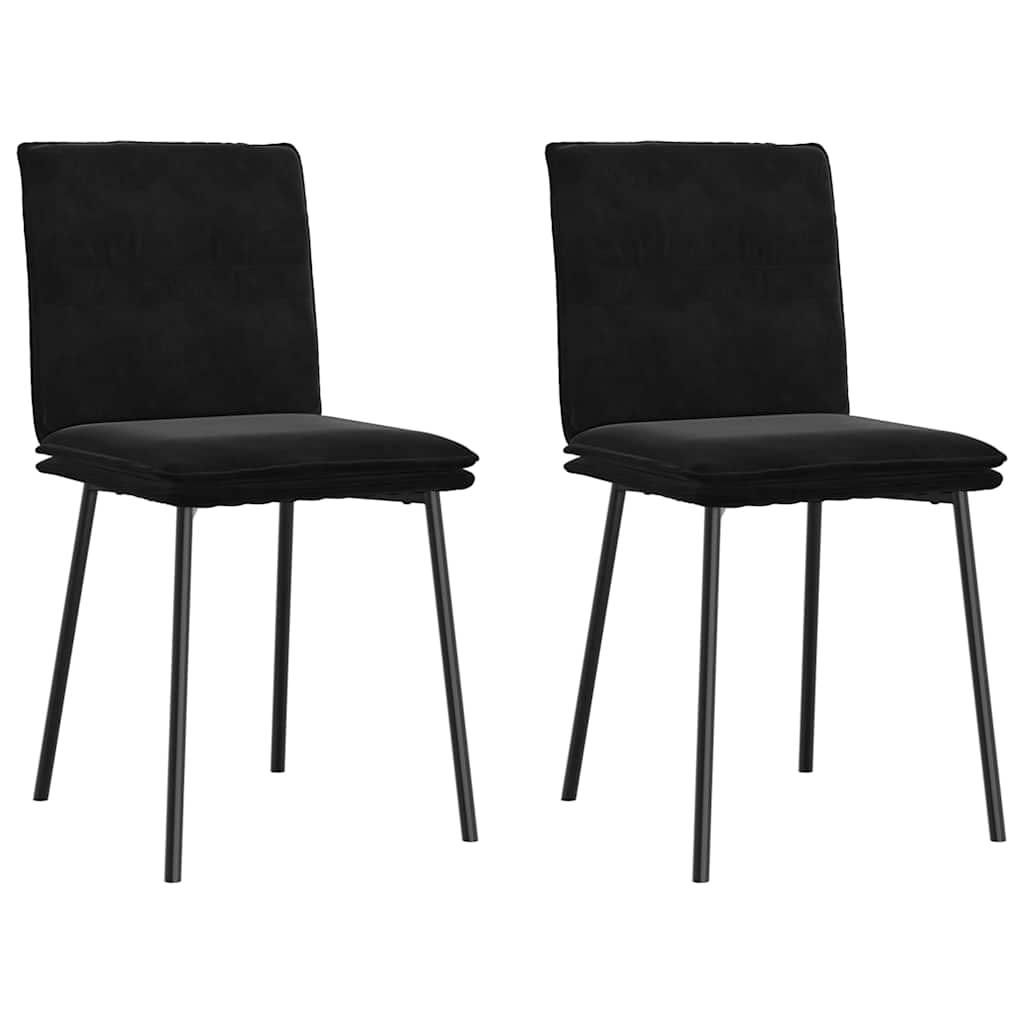 Spisebordsstole Velour Farvet - 2 / Sort