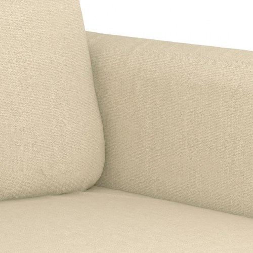 Sofasæt i stof, 2-pers. + 2-pers., cremefarvet - med hynder