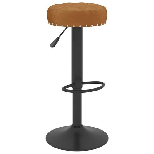 Barstole 2 stk. fløjl brun