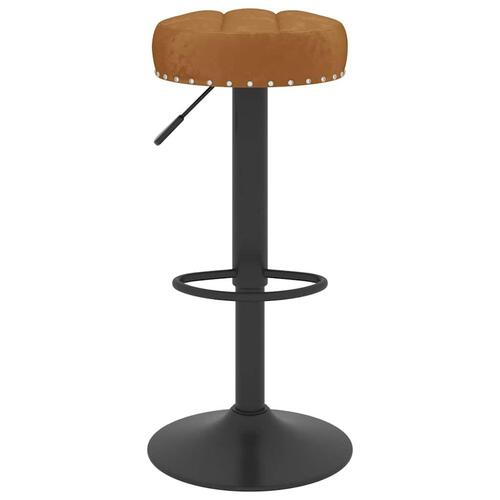 Barstole 2 stk. fløjl brun