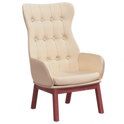 Lænestol stof cremefarvet