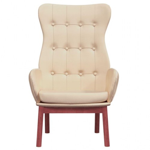 Lænestol stof cremefarvet