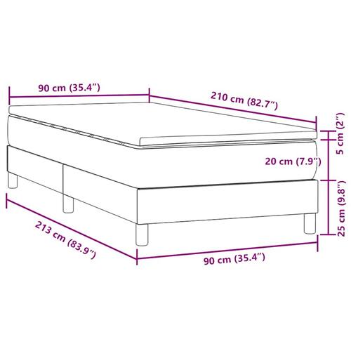 Kontinentalseng med madras 90x210 cm fløjl sort
