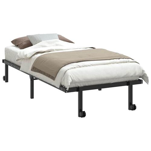 Sengeramme uden madras foldbare 90x200 cm stål sort