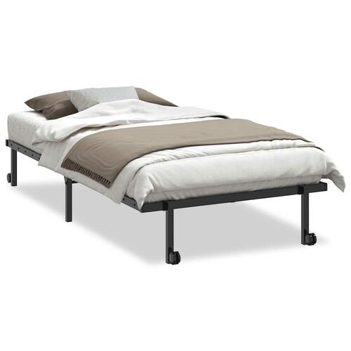 Sengeramme uden madras foldbare 100x200 cm stål sort